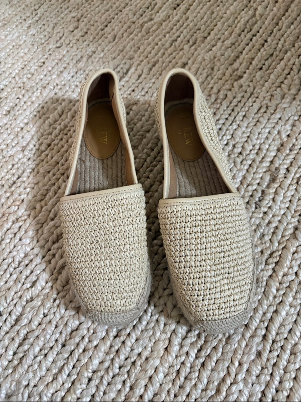 J. Crew Cream Crochet Slip-On Flats